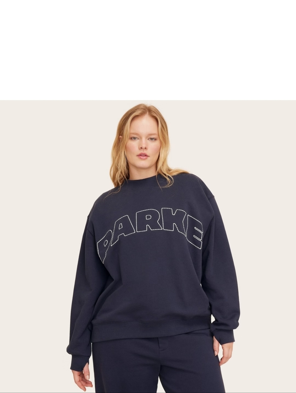 PARKE X TARGET L_ XL  Navy Embroidered Logo Sweatshirt